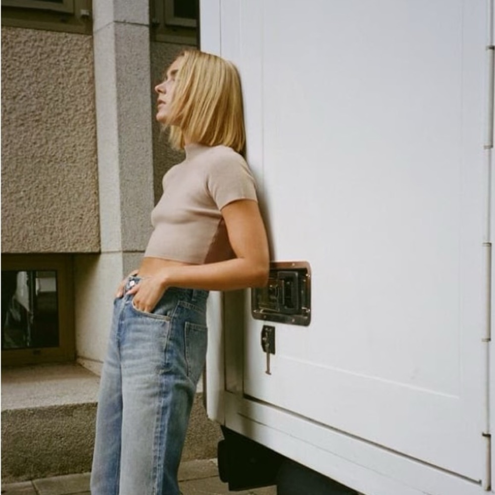 High Collar Soft Crop Top